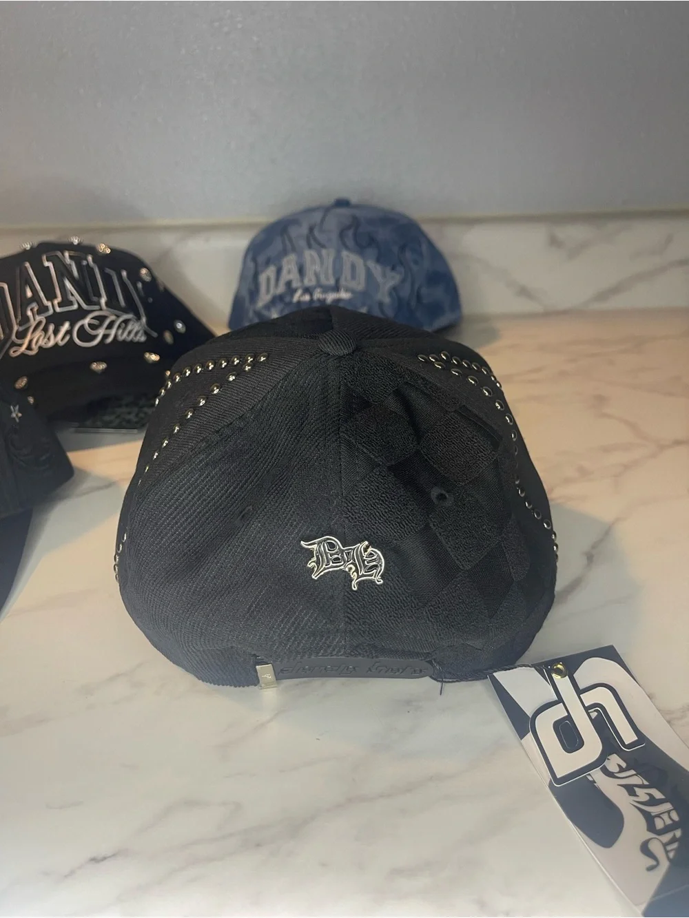 Black Dandy hats Baseball Cap with White LA Embroidery - Dandy Hats